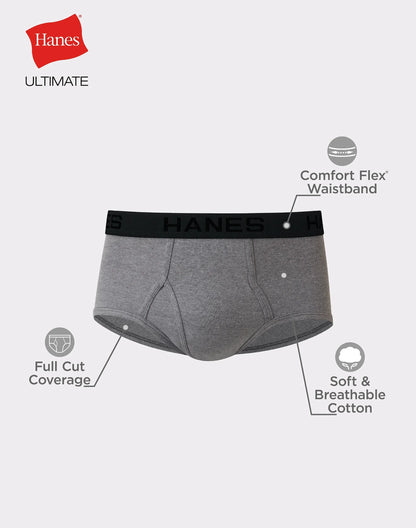 Hanes Men's Underwear Briefs Pack, 7-Pack, Sexy Men's Underwear, Moisture Wicking, White