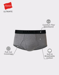 Hanes Men's Underwear Briefs Pack, 7-Pack, Sexy Men's Underwear, Moisture Wicking, White