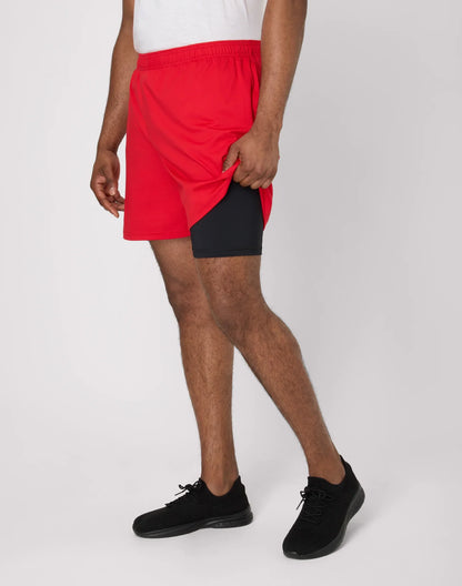 Hanes Moves Men's 2-in-1 Gym Shorts, 7" Inseam