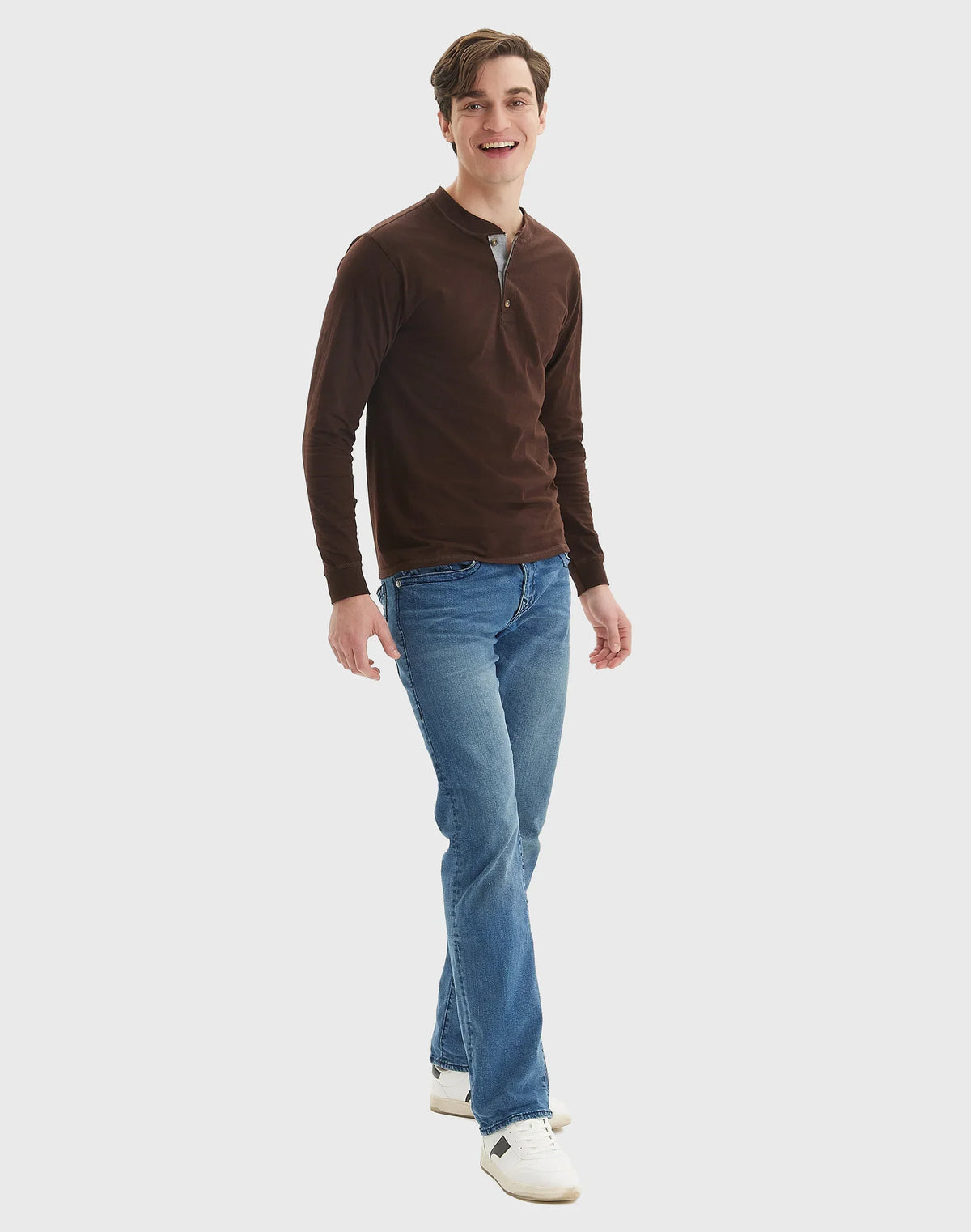 Hanes Beefy-T Men's Long Sleeve Henley