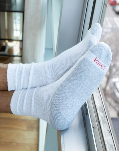 Hanes Double Tough Men's Big &amp; Tall Cushion Crew Socks, 6-Pairs