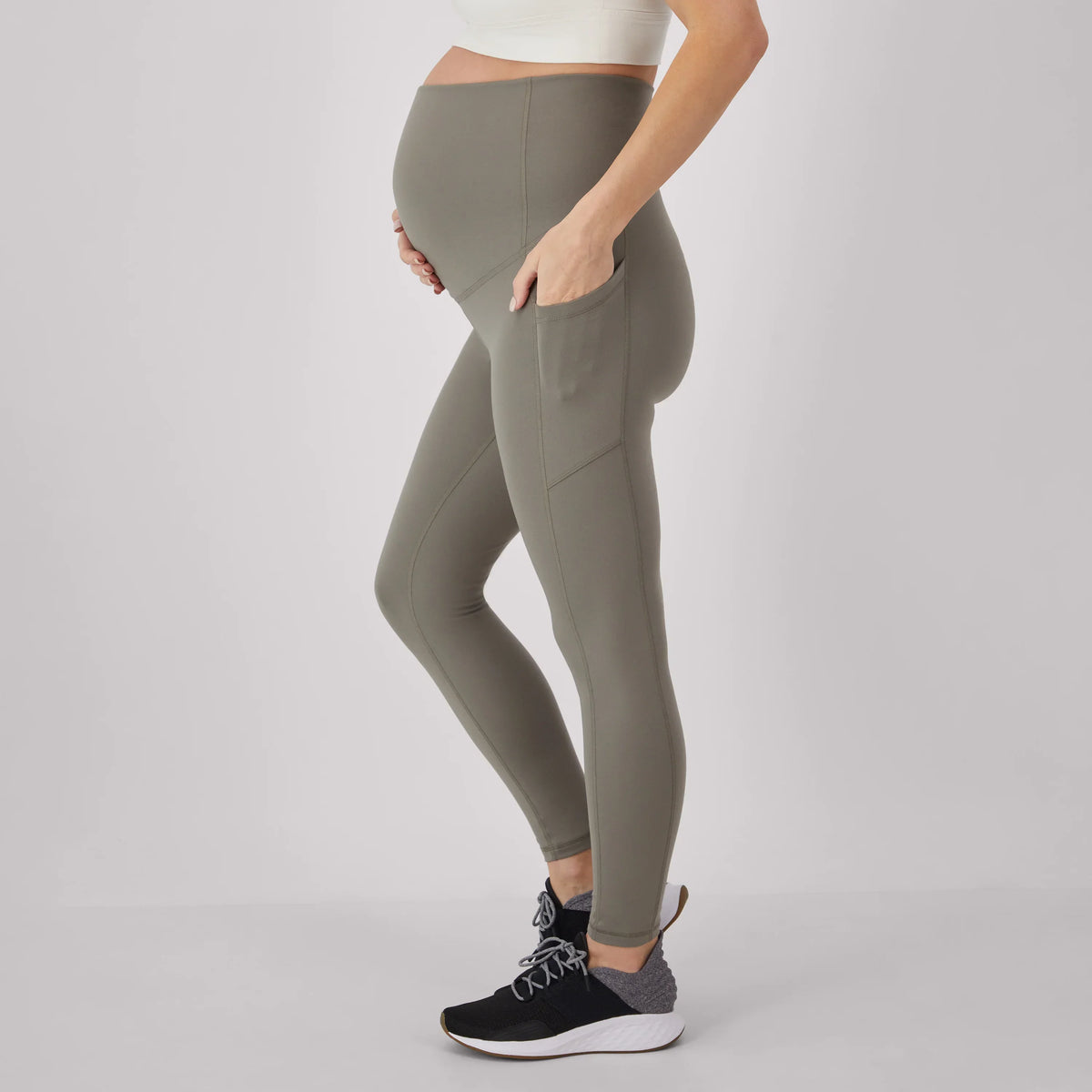 Hanes Maternity Women's Stretch &amp; Recover 7/8 Leggings, 25" Inseam