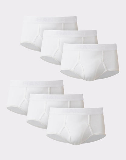 Hanes Ultimate Big Men&rsquo;s White Cotton Brief Underwear, 6-Pack, (Big &amp; Tall Sizes)