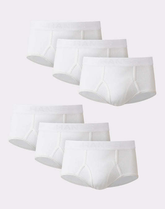 Hanes Ultimate Big Men&rsquo;s White Cotton Brief Underwear, 6-Pack, (Big &amp; Tall Sizes)