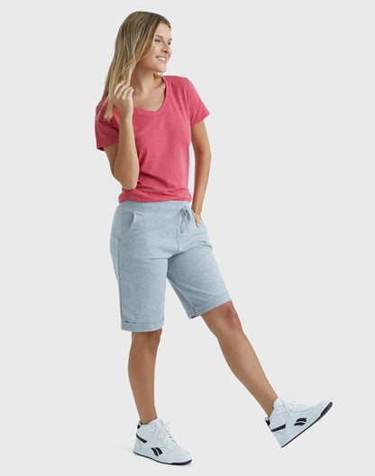 Hanes Women's French Terry Bermuda Shorts, 11"