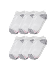 Hanes Women's No-Show Socks, Moisture-Wicking, Extended Sizes 8-12, 6-Pairs