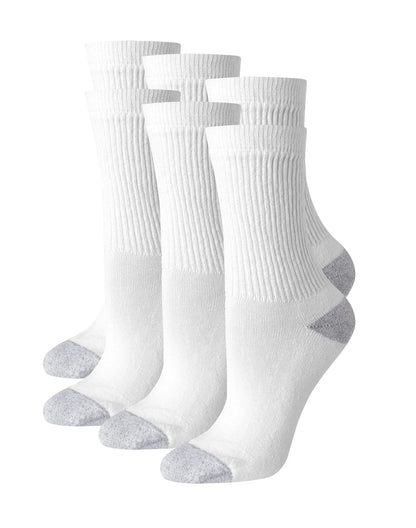 Hanes Women's Crew Socks, Moisture-Wicking, Extended Sizes 8-12, 6-Pairs