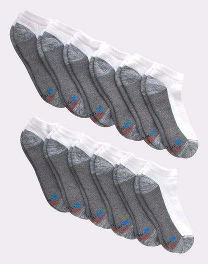 Hanes X-Temp Men's Cushioned Low Cut Socks, 12-Pairs