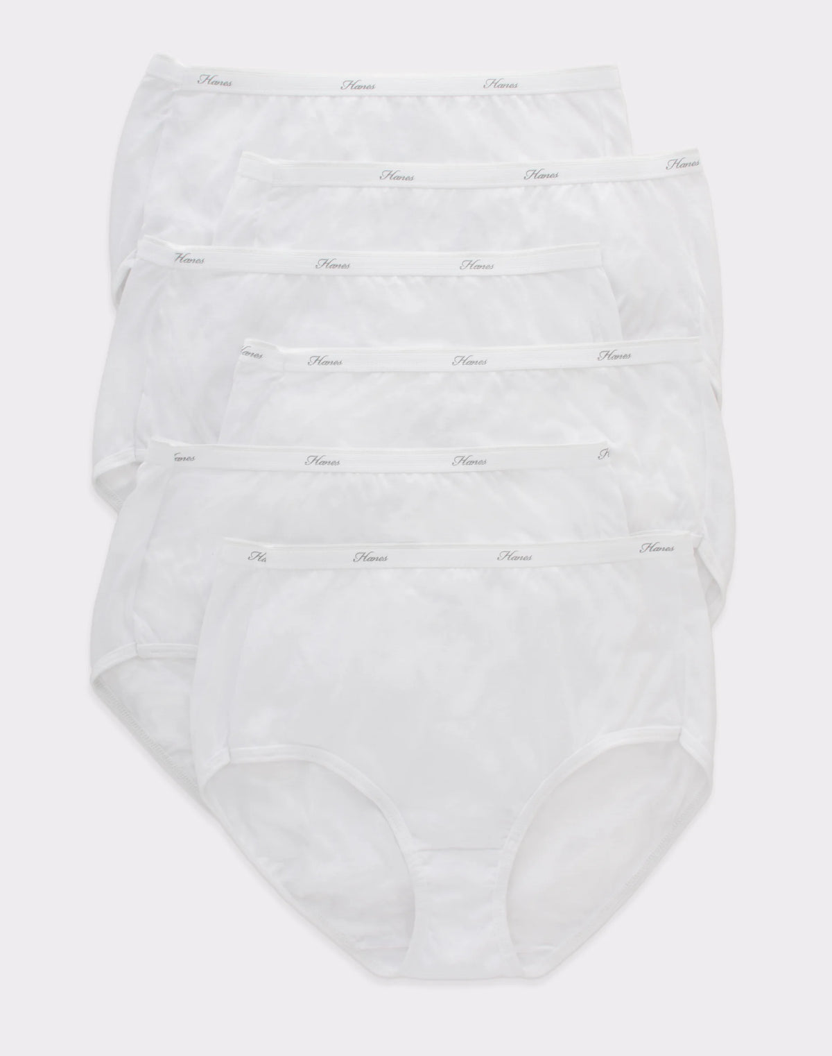 Hanes Women's Cotton Brief Underwear, Moisture-Wicking, 6-Pack