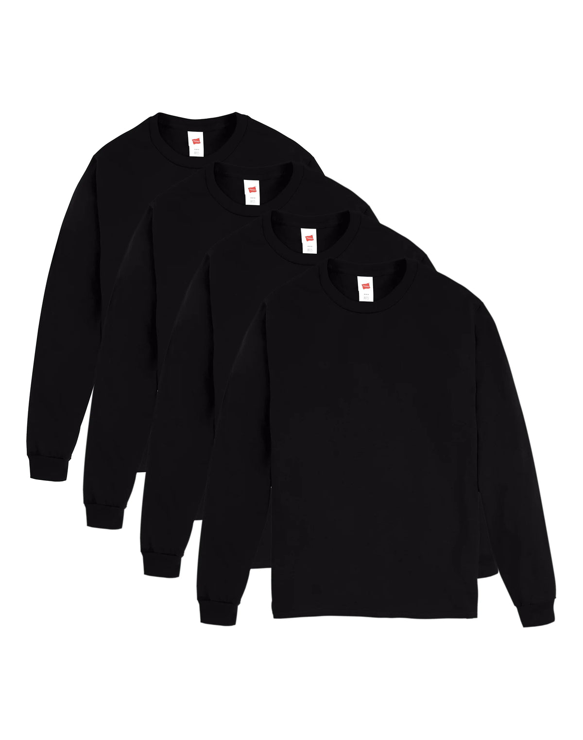 Hanes Essentials Men's Cotton Long Sleeve T-Shirt, Value 4-Pack