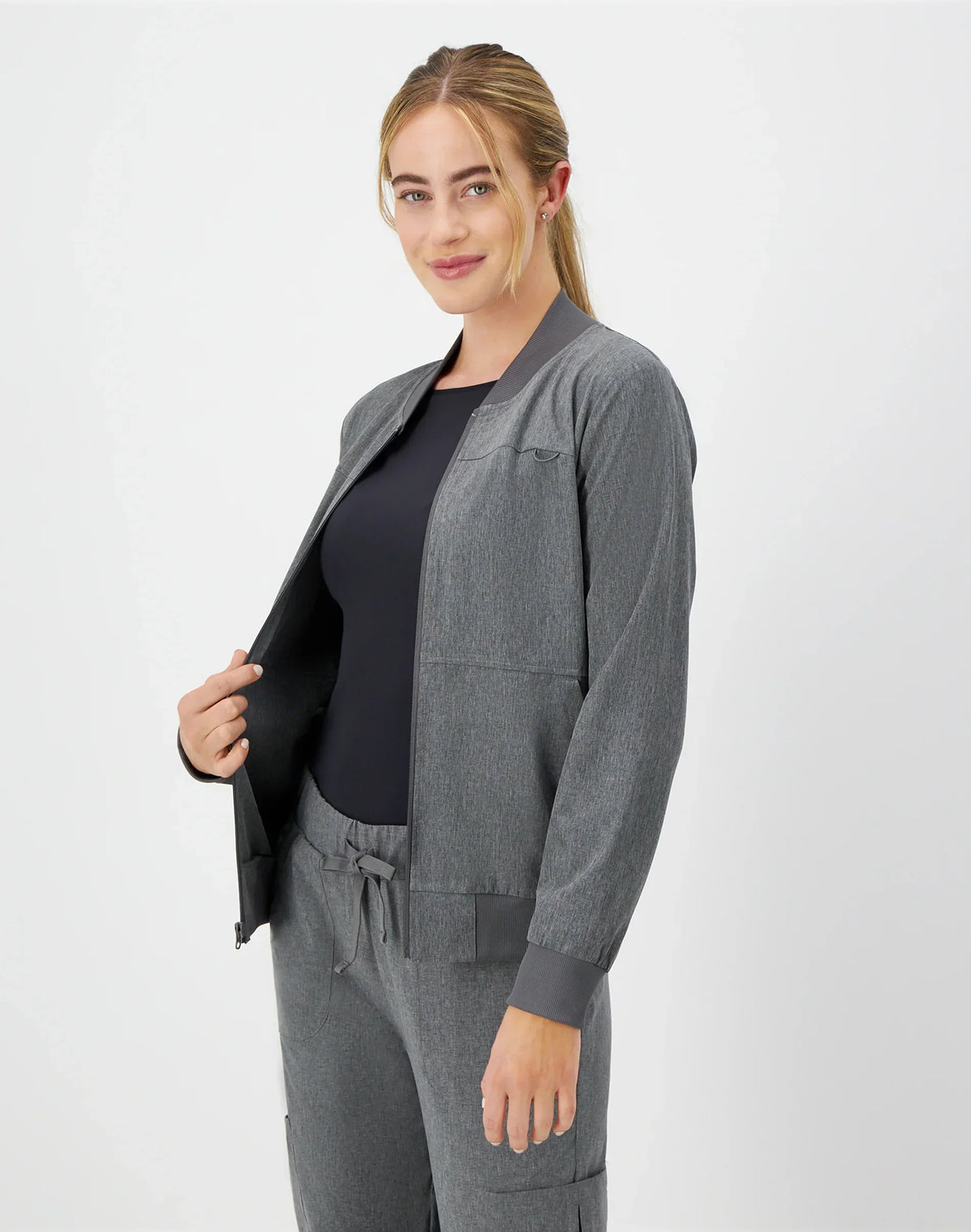 Hanes Comfort Fit Scrubs Women's Scrub Bomber Jacket