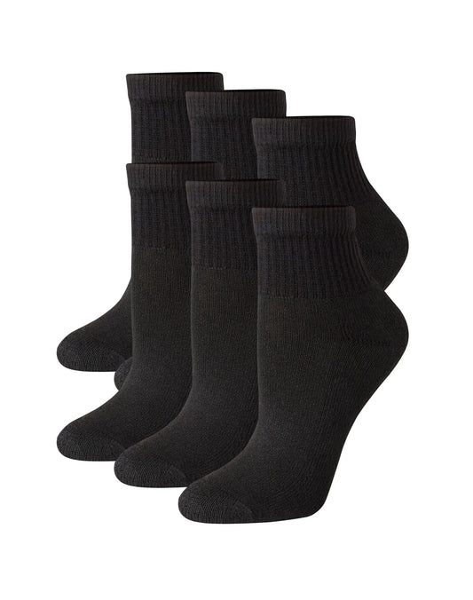 Hanes Women's Ankle Socks, Moisture-Wicking, Extended Sizes 8-12, 6-Pairs