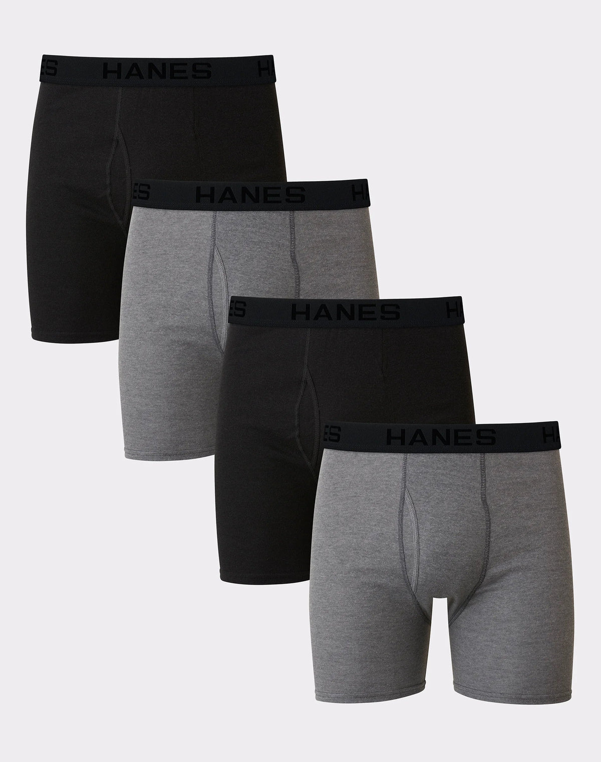 Hanes Ultimate Big Men’s Cotton Boxer Brief Underwear, 4-Pack (Big &amp; Tall Sizes)