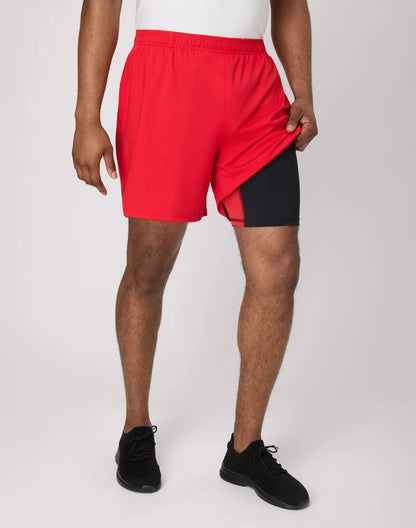 Hanes Moves Men's 2-in-1 Gym Shorts, 7" Inseam