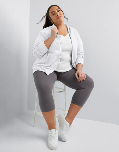 Hanes Just My Size EcoSmart Women's Full-Zip Fleece Hoodie (Plus Size)