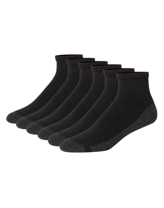 Hanes Double Tough Men's Ankle Socks, Max Cushion, 6-Pairs