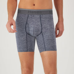 Hanes Comfort Flex Fit Men's Breathable Stretch Mesh Boxer Brief Underwear, Blue/Grey/Black, 3-Pack