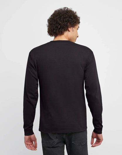 Hanes Essentials Men's Cotton Long Sleeve T-Shirt, 2-Pack