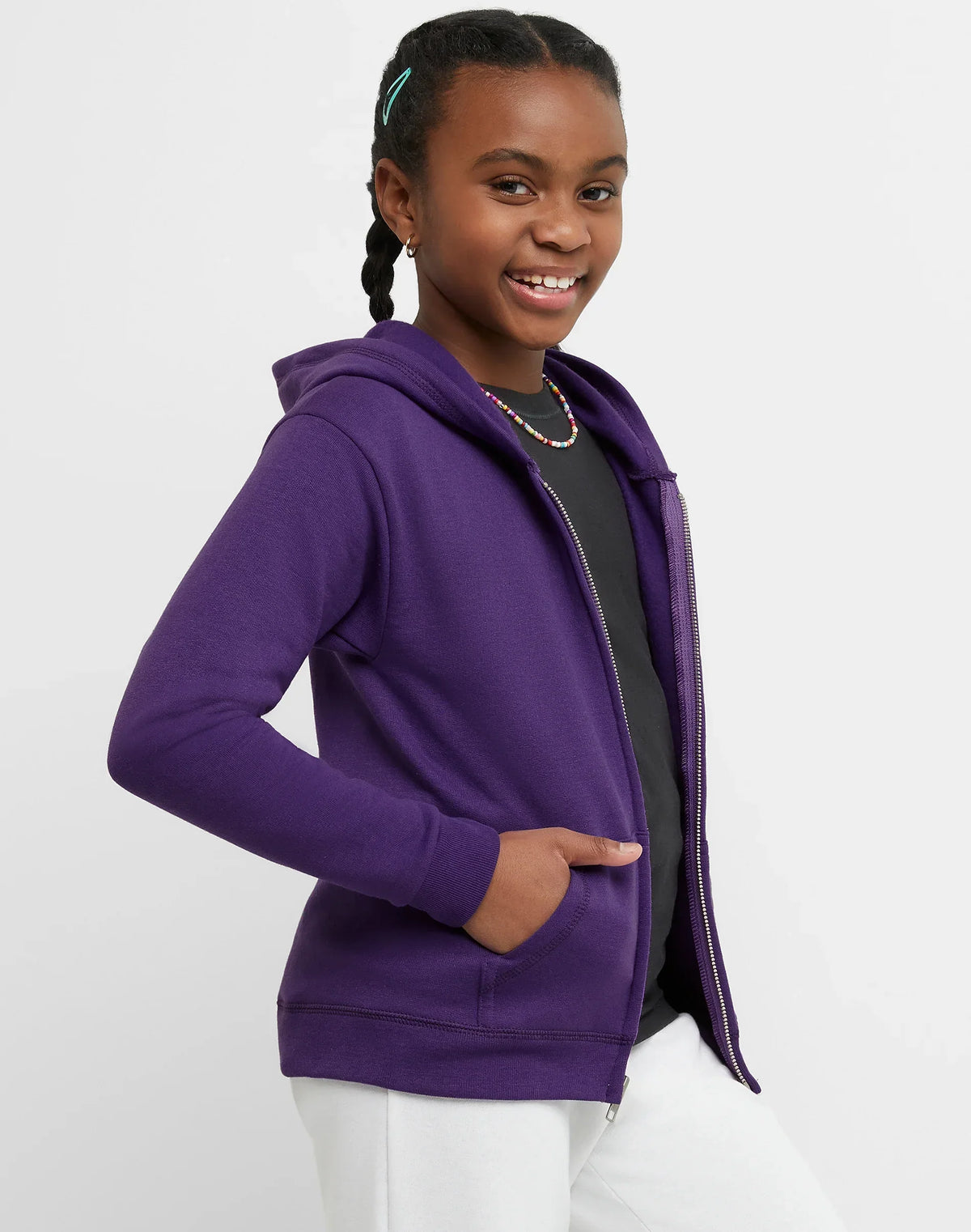Hanes EcoSmart Girls' Full-Zip Hoodie