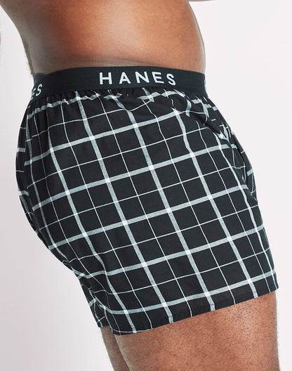 Hanes Ultimate Big Men&rsquo;s Woven Boxer Underwear, Assorted Prints, 4-Pack (Big &amp; Tall Sizes)
