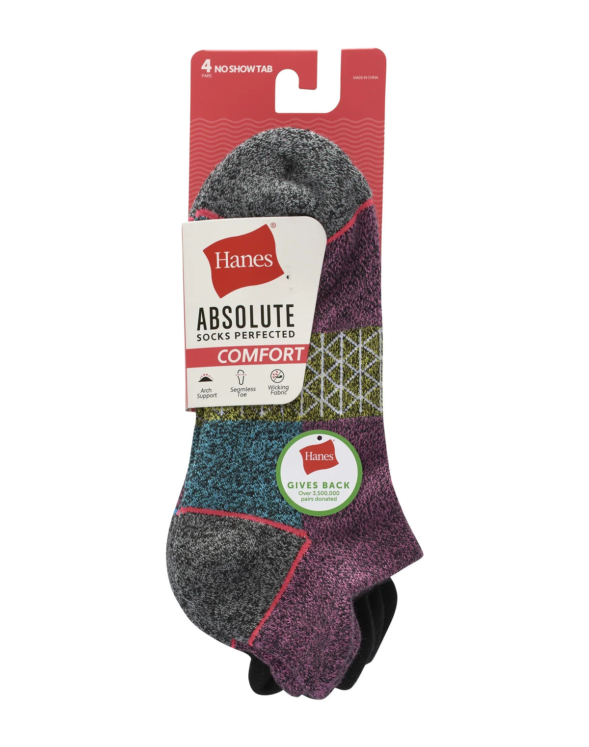 Hanes Absolute Comfort Women's Heel Shield Socks, 4-Pairs