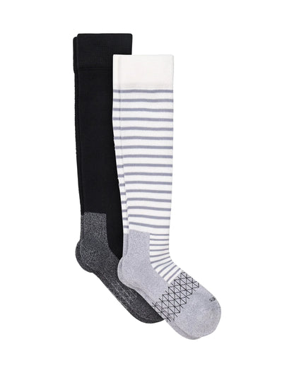 Hanes Absolute Wellness Women's Over-the-Calf Socks, Mild Graduated Compression, 2-Pairs