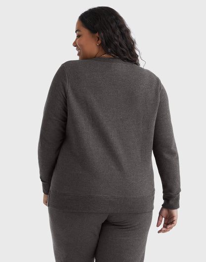 Hanes Just My Size EcoSmart Women's Fleece Sweatshirt, V-Notch (Plus Size)