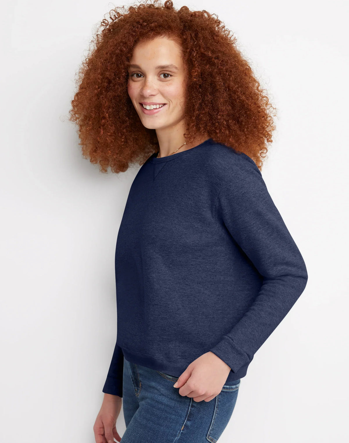 Hanes EcoSmart Women's Fleece Sweatshirt, V-Notch