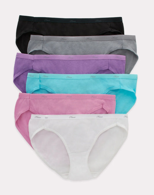 Hanes Women's Cotton Bikini Underwear, Cool Comfort, 6-Pack