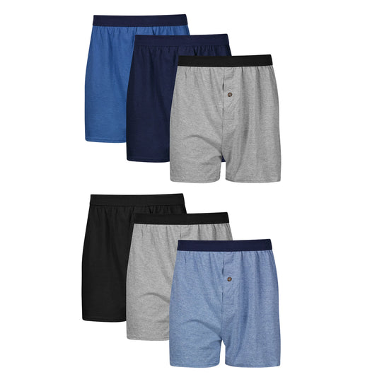 Hanes ComfortSoft Men's Knit Boxer Underwear, Moisture-Wicking, 6-Pack
