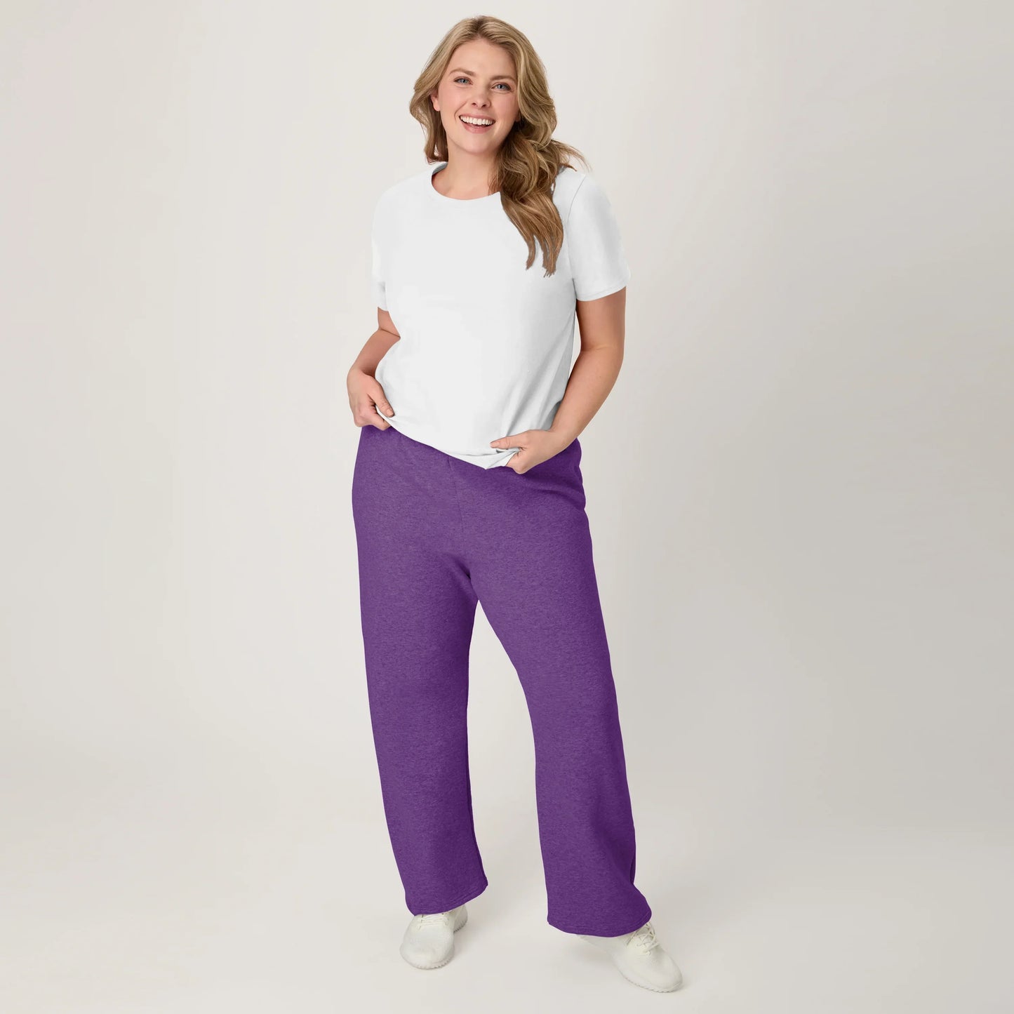 Hanes EcoSmart Women's Fleece Sweatpants with Open Bottom Legs, 30.5"