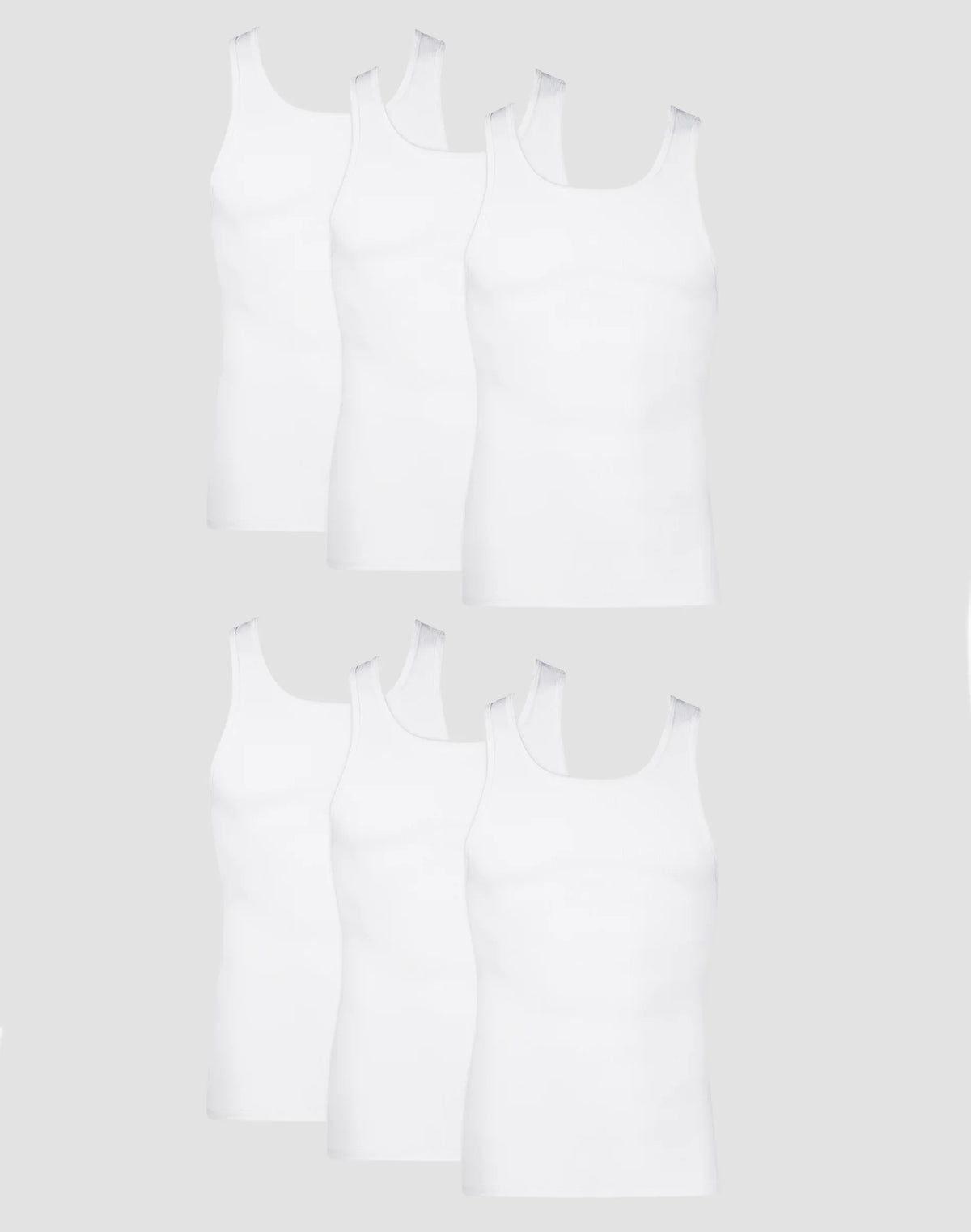 Hanes Men's Cotton Tank Undershirt, Moisture-Wicking, White, 6-Pack
