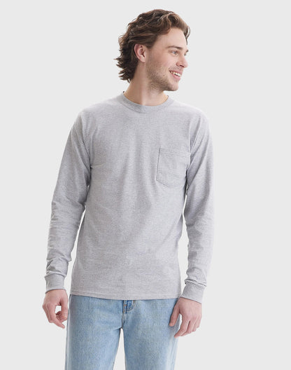 Hanes Authentic Men's Long Sleeve Pocket T-Shirt