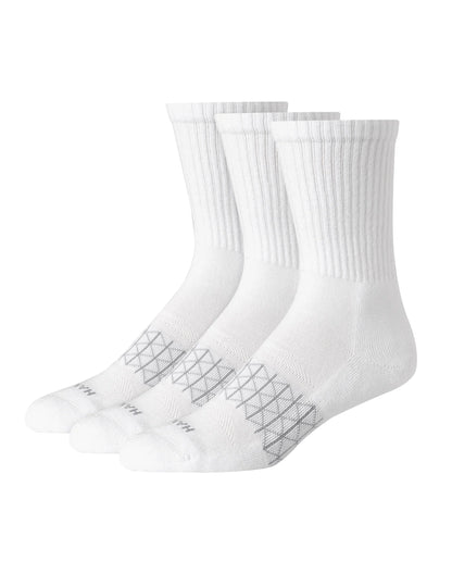 Hanes Absolute Active Men&rsquo;s Cushioned Crew Socks, Shoe Sizes 6-12, 3-Pairs