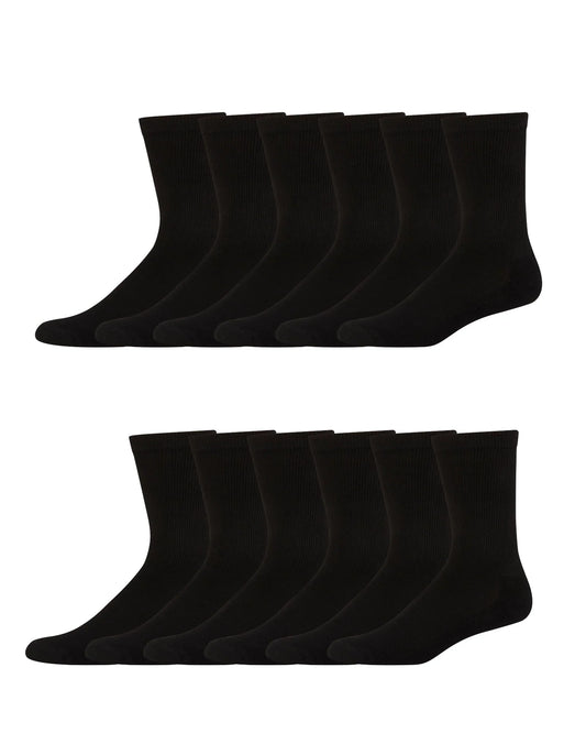 Hanes Men&rsquo;s Cushioned Crew Socks, X-Temp, 12-Pairs