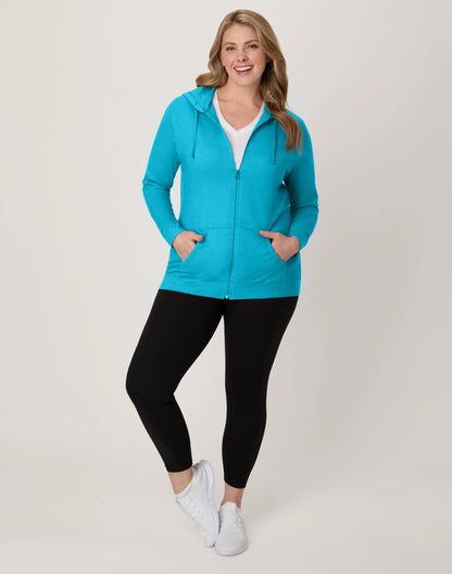 Hanes Women's Slub Jersey Full Zip Hoodie