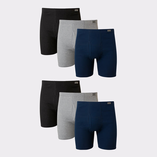 Hanes ComfortSoft Men's Cotton Boxer Brief Underwear, Moisture Wicking, 6-Pack