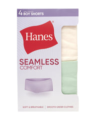Hanes Girls&rsquo; Tween Underwear Seamless Boyshort Pack, Assorted, 4-Pack