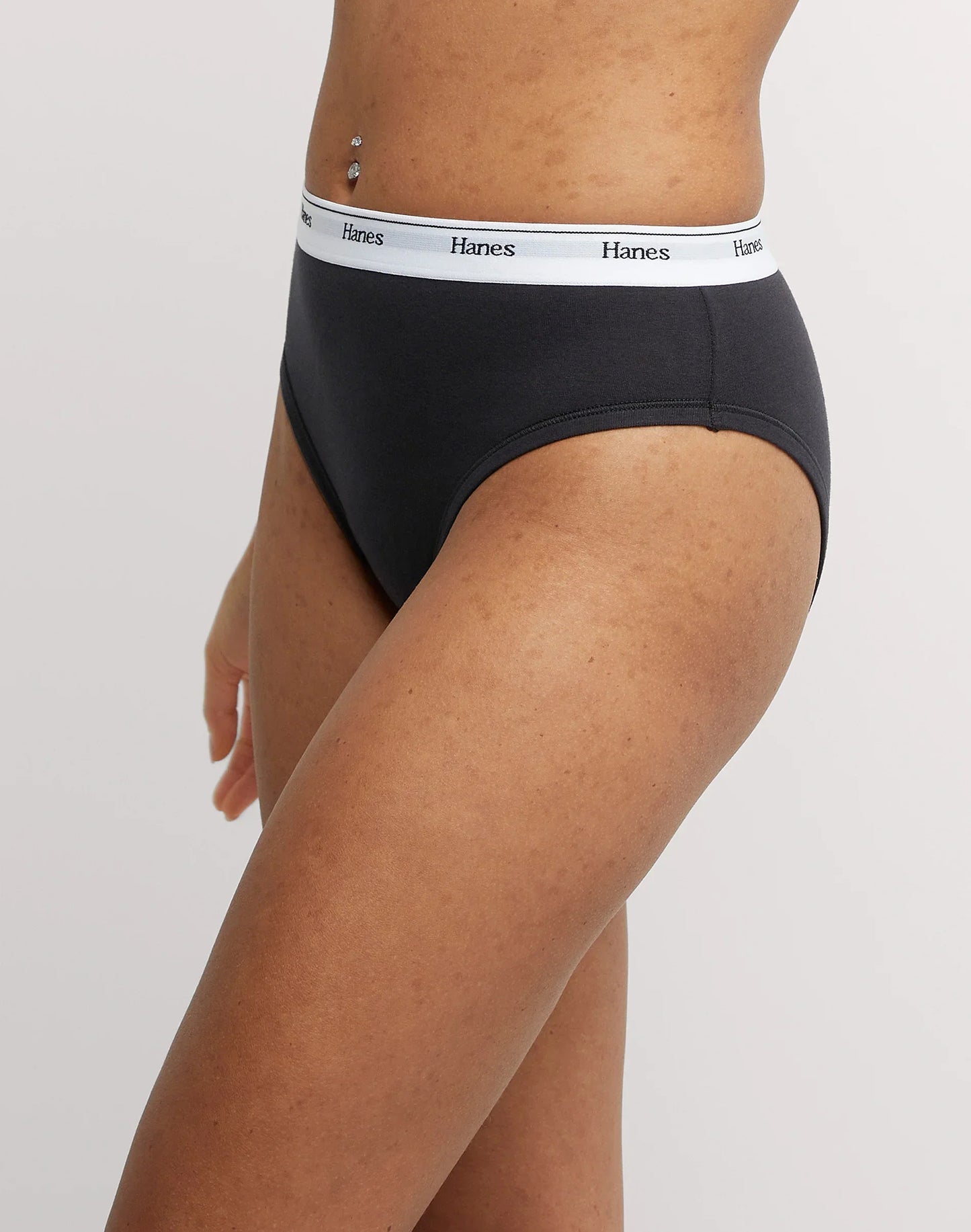 Hanes Originals Women's Hi-Leg Underwear, Breathable Stretch Cotton, 6-Pack