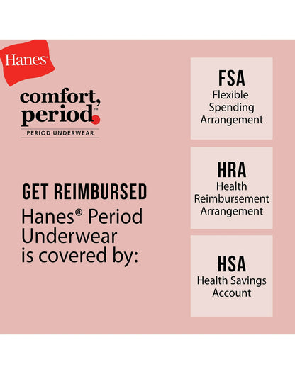 Hanes Comfort, Period. Women's Brief Period Underwear, Moderate Leaks, 1-Pack