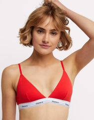 Hanes Originals Women's Triangle Bralette, Breathable Stretch Cotton, 2-Pack