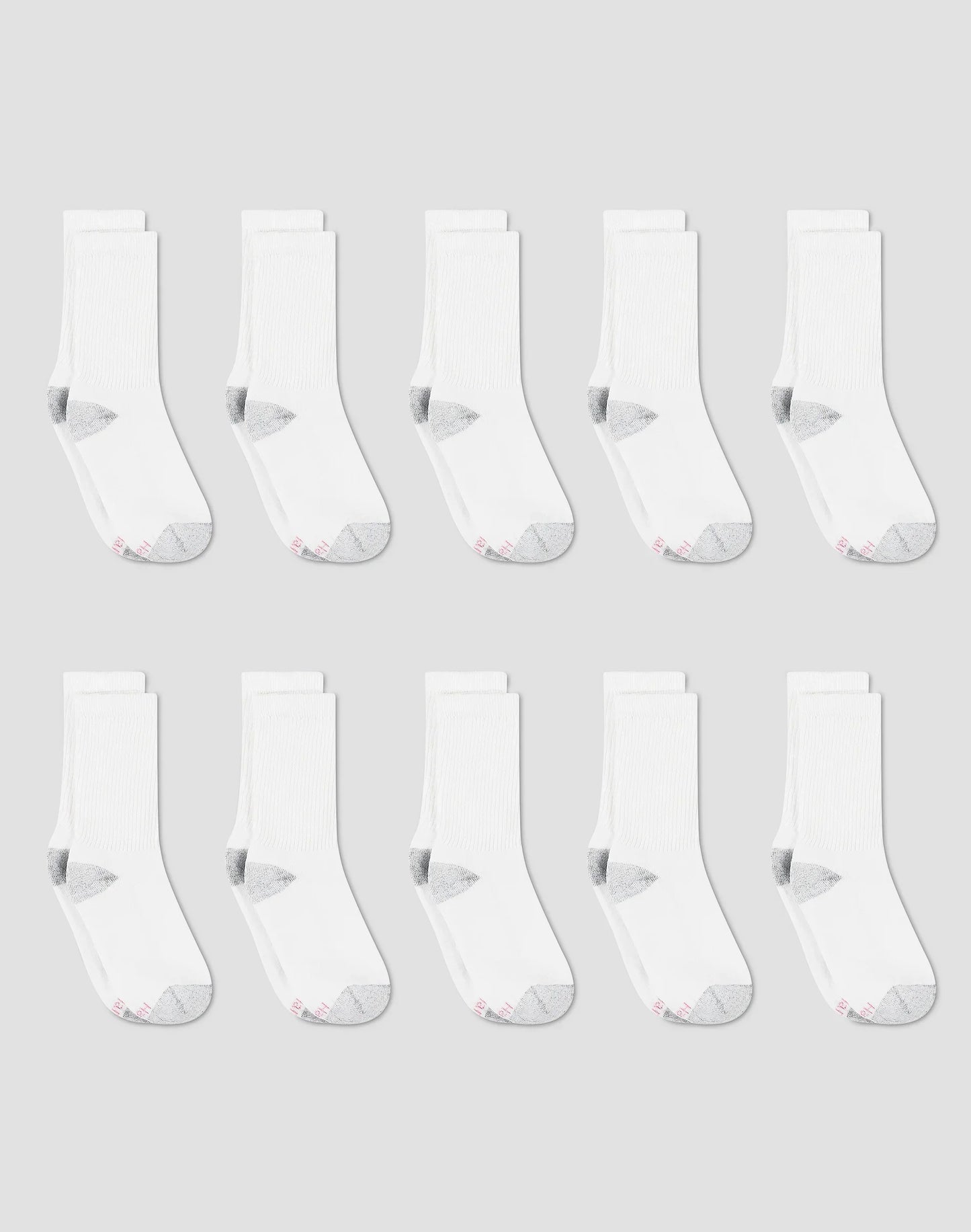 Hanes Women's Athletic Crew Socks, Full Sole Cushion, 10-Pairs