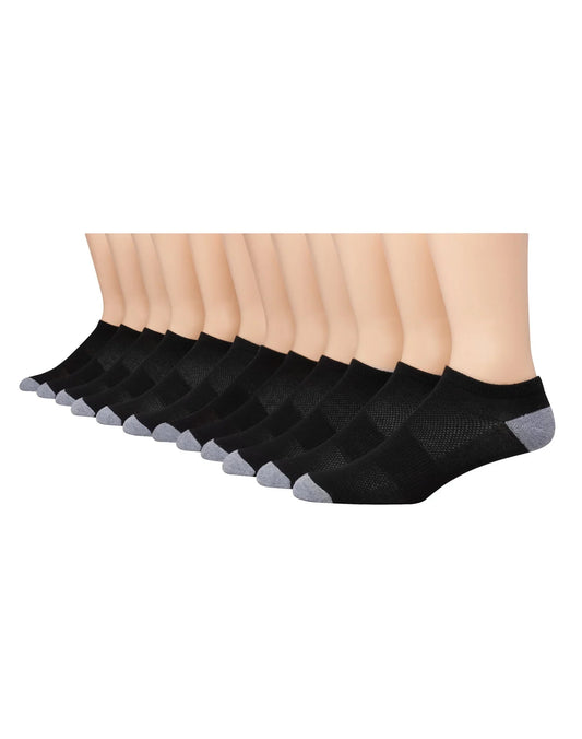 Hanes X-Temp Men's Lightweight Low Cut Socks, Shoe Sizes 6-12, 12-Pairs