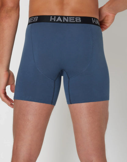 Hanes Ultimate Men's Stretch Boxer Brief Underwear, Moisture Wicking, Assorted, 5-Pack