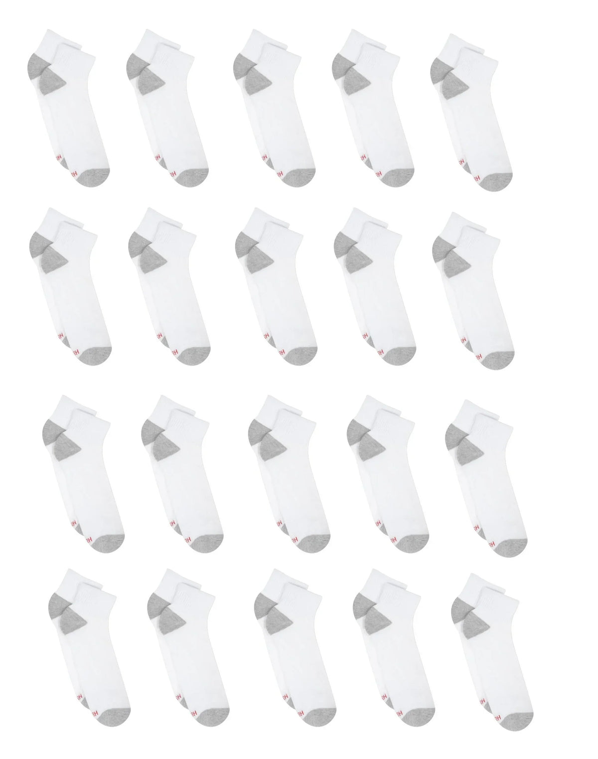 Hanes Men&rsquo;s Cushioned Ankle Socks Pack, 20 Pairs, Moisture Wicking
