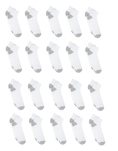 Hanes Men&rsquo;s Cushioned Ankle Socks Pack, 20 Pairs, Moisture Wicking