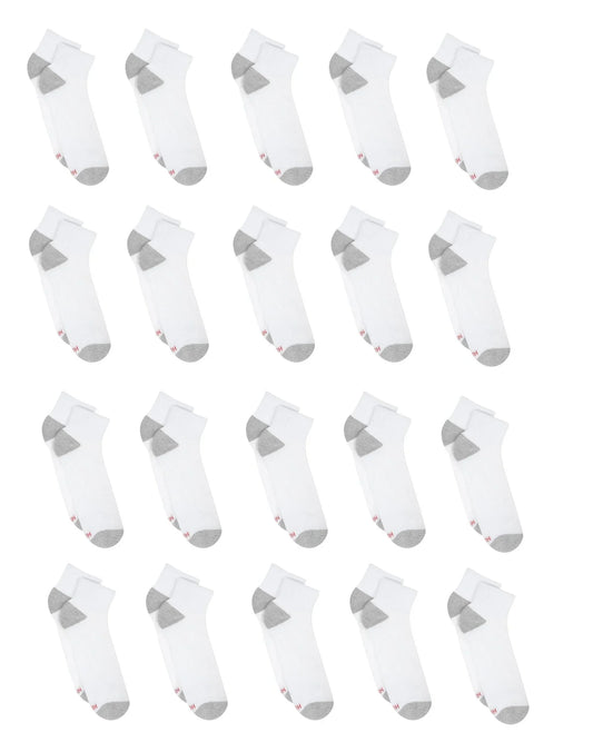 Hanes Men&rsquo;s Cushioned Ankle Socks Pack, 20 Pairs, Moisture Wicking