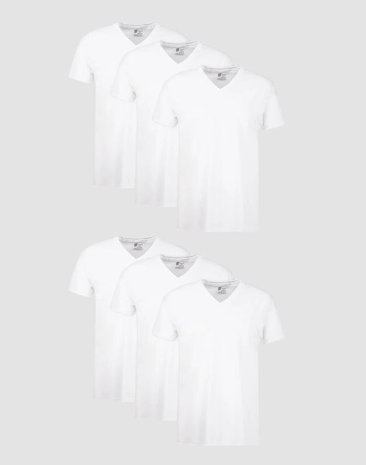Hanes Men's Undershirt Pack, V-Neck, Moisture-Wicking Cotton with Odor Control, 6-Pack