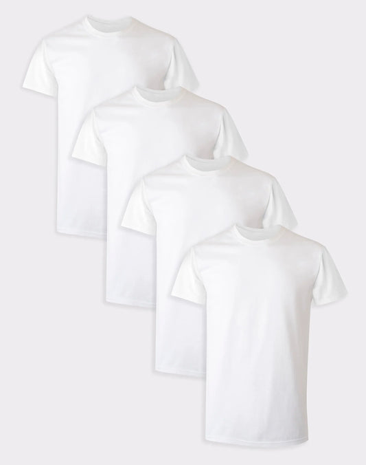 Hanes Ultimate Big Men&rsquo;s White Undershirt Pack, Cotton, 4-Pack, (Big &amp; Tall Sizes)