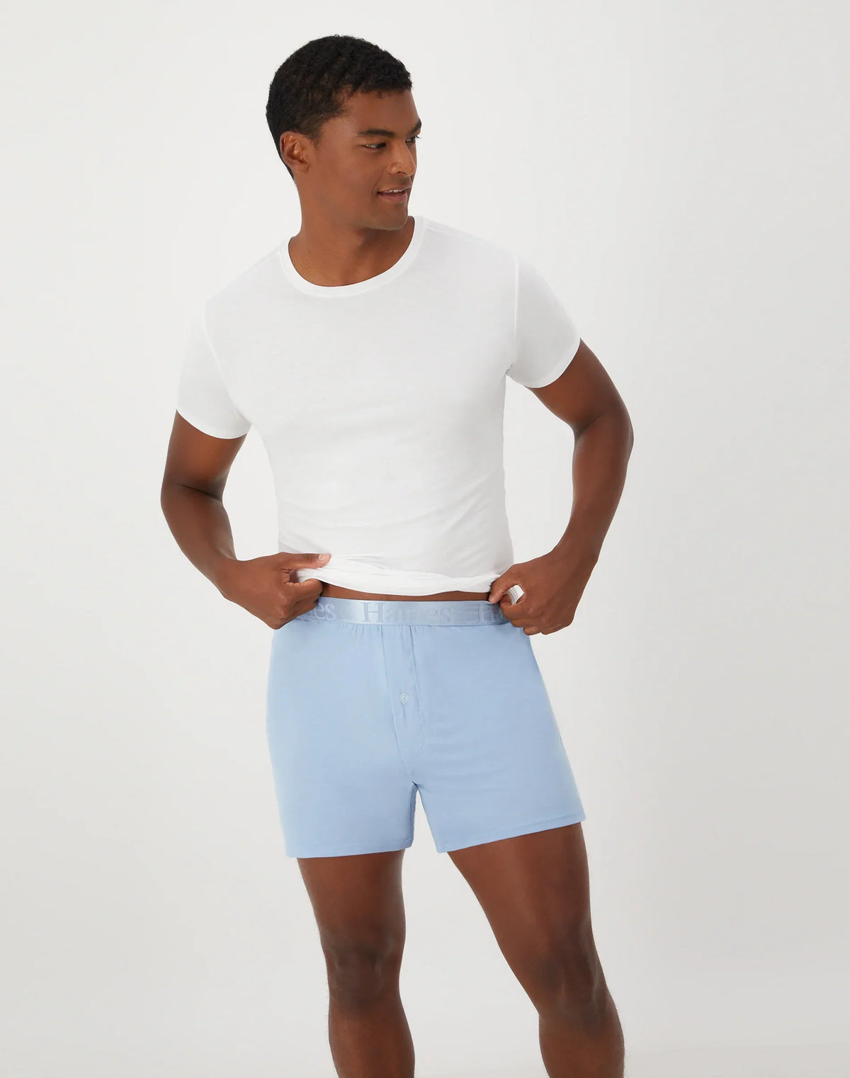 Hanes Originals Ultimate Men's SuperSoft Knit Boxer Underwear, Aqua/Grey/Black, 3-Pack